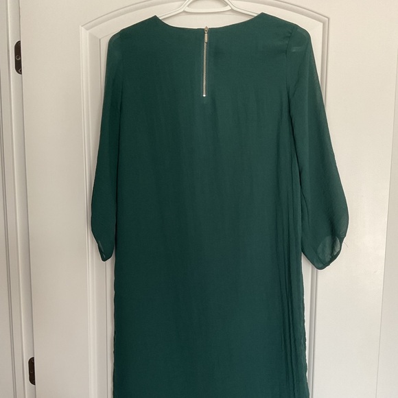 H&M Emerald Green Chiffon Lined Shift Dress - Picture 3 of 5